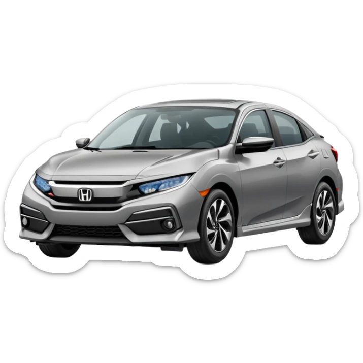 Make an emoji of a 2024 Honda civic with a grey exterior with no added color  sticker