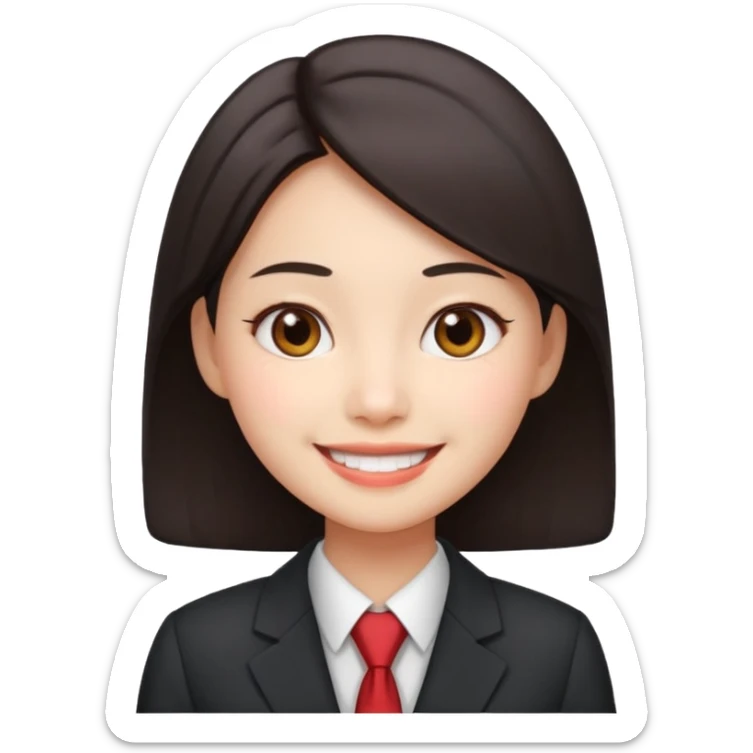 chinese office girl 3d sticker