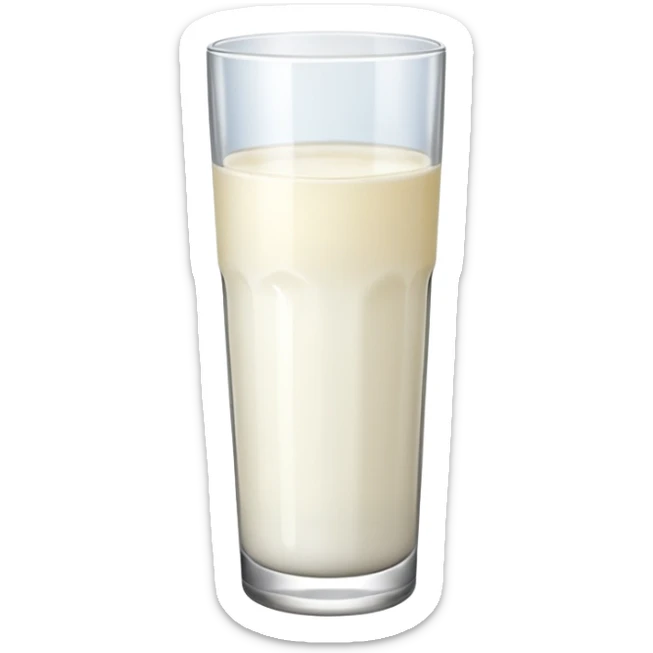 the drink is only white, The bottom and mouth of the glass are the same width and thin a toll, There is only white liquid inside,photo realistic sticker