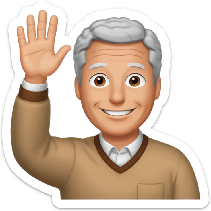 Create an emoji of Epstein waving to the camera in Family Guy style but make it especially like Epstein and not like all old guys sticker