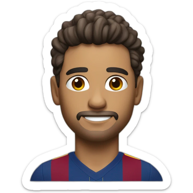 Ronald Araujo in Barcelona shirt with the ends of his hair in white colour sticker