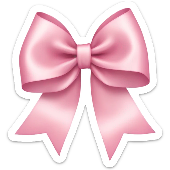 light pink ribbon bow sticker