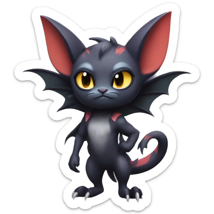  Kawaii Edgy Cool Beautiful Noivern-Nargacuga-Litten-Bat-Cat full body sticker