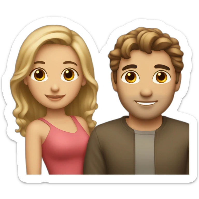 couple in love Tito with brown hair and man with light hair sticker
