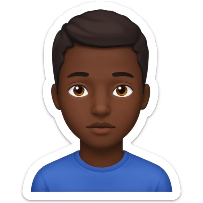 Une homme de 17 ans il a la peau noir foncé , des lèvres pulpeuses et un regard nonchalant sticker