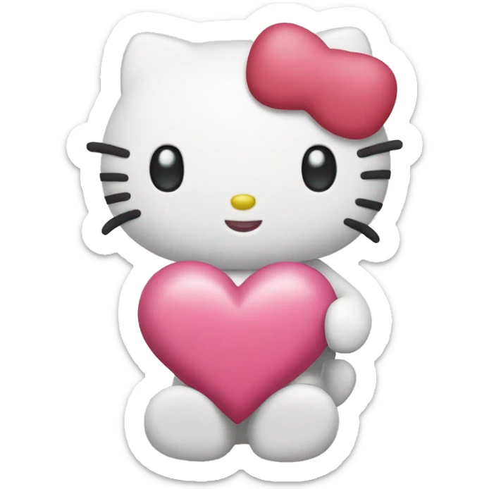 hello kitty with heart sticker