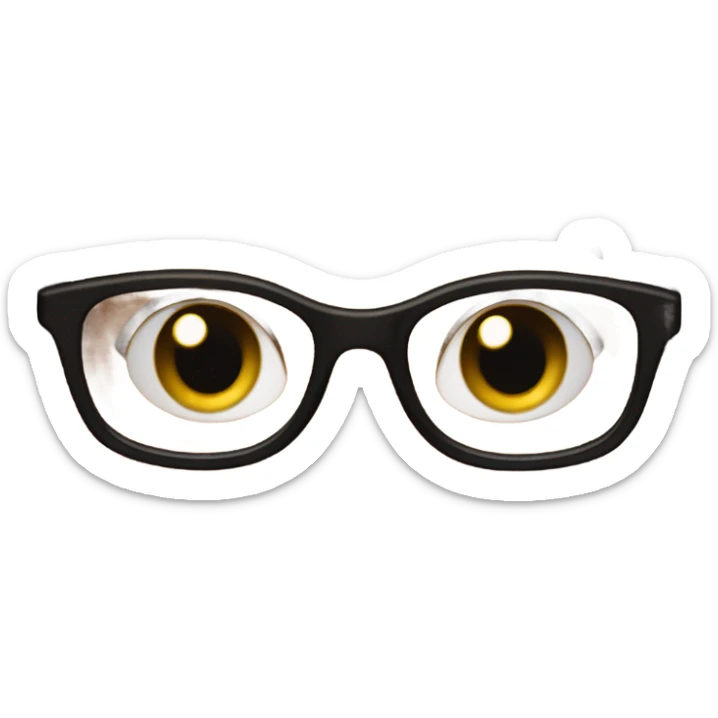 syrian girl, really dark brown hair, curly hair, hazel brown eyes, black glasses, red lips. sticker