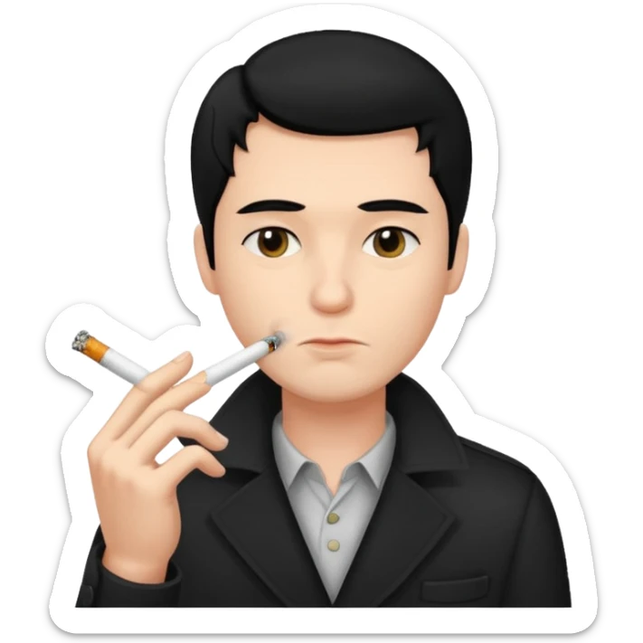 Has una persona fumando, Que tenga pelo negro  y sea hombre  sticker