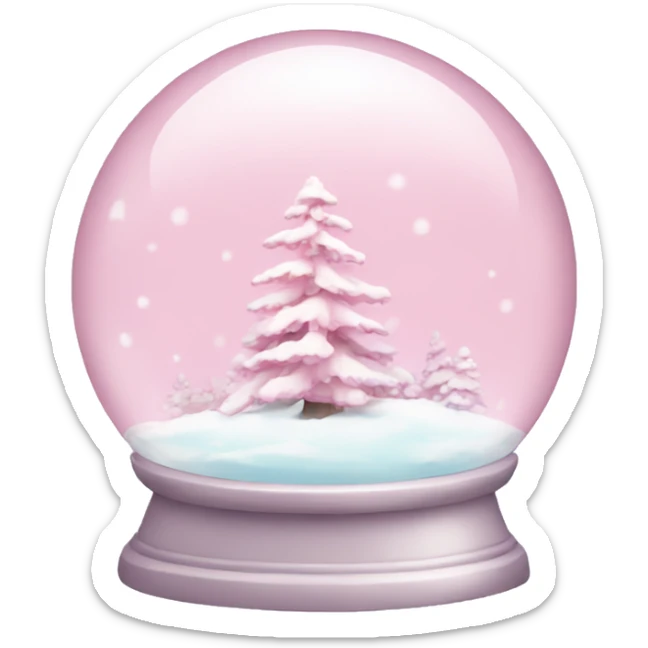 Pastel pink snow globe sticker