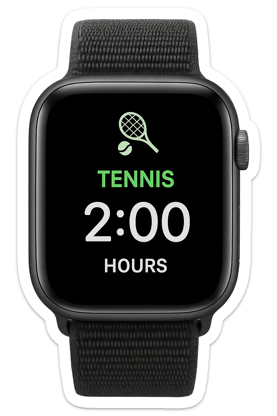 smartwatch con modalità attiva di tennis che segna 2 ore di tennis, REALISTICA 4K sticker