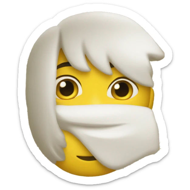 Emoji amarelo fofinho fazendo skincare  sticker