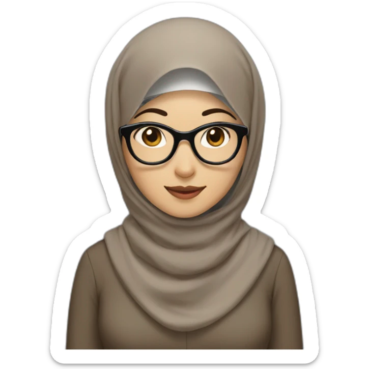 asian-woman-wearing-brown-hijab-and-black-shirt-and-rounded-glasses sticker