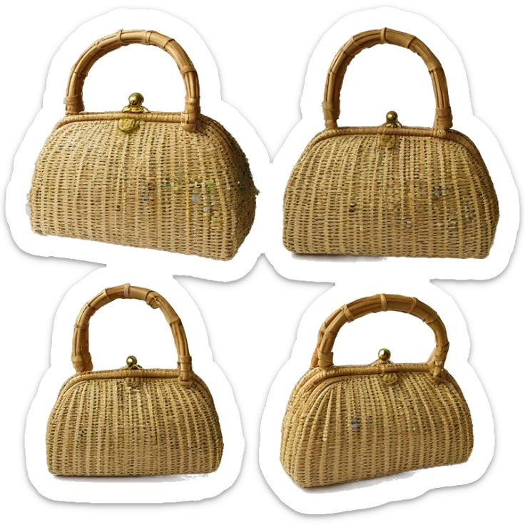 Purse Vintage Style Sophia Petrillo Bag Beaded Rattan Wicker sticker