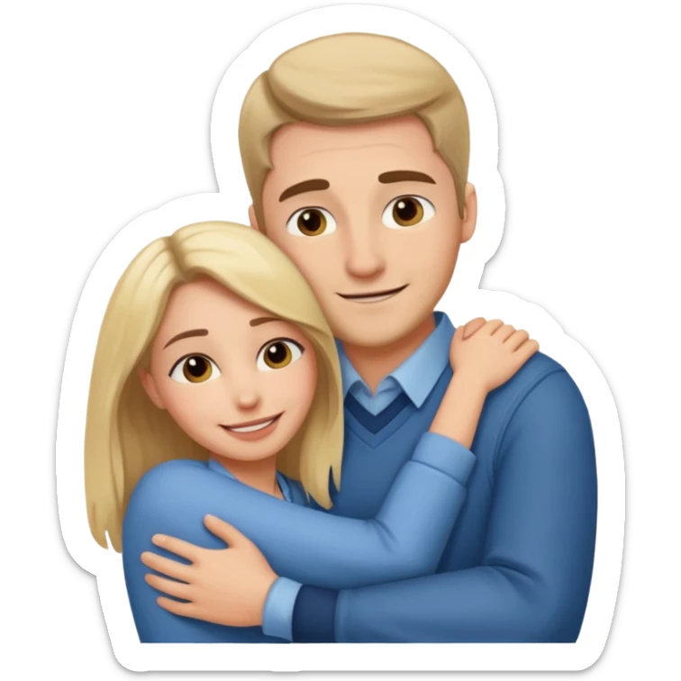 two Bestie man and woman coworkers teacher hug sarcastic sticker