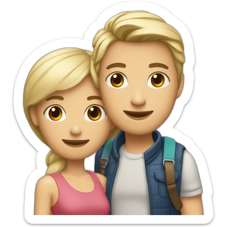 Une fille brune en couple avec une fille blonde sticker