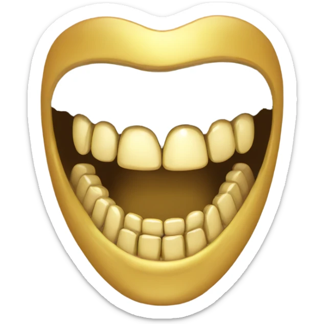 Gold teeth smile sticker