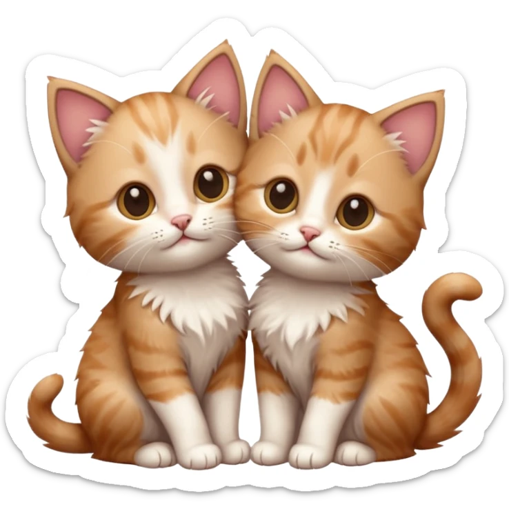 puppy love - Infatuation/falling in love - intense but short-lived passion with 2 kittens sticker