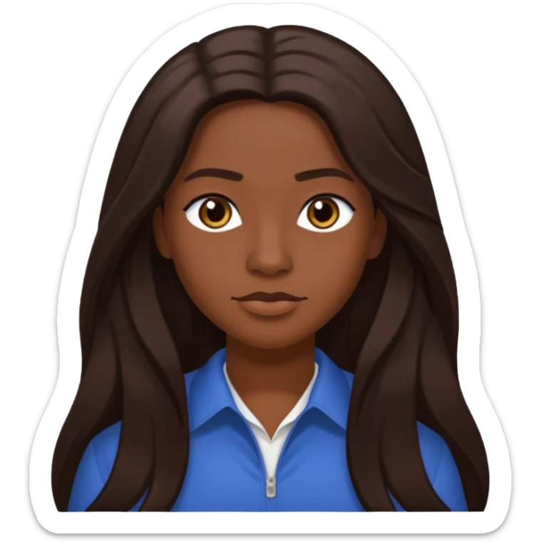 D.Woods of Dainty Kane with long dark brown hair, medium dark skin sticker