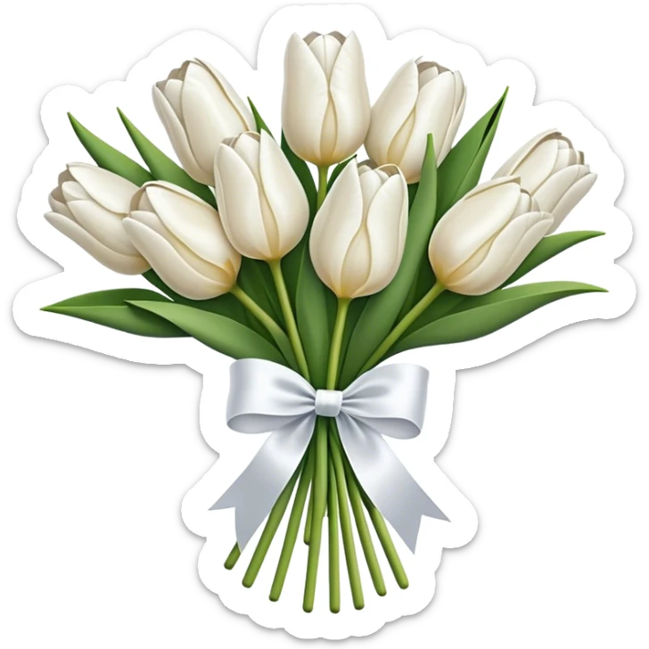 white tulip bouquet  sticker