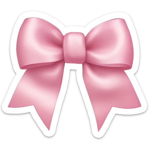 light pink ribbon bow sticker