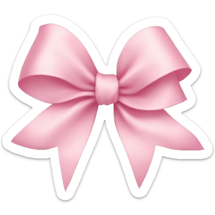 light pink ribbon bow sticker