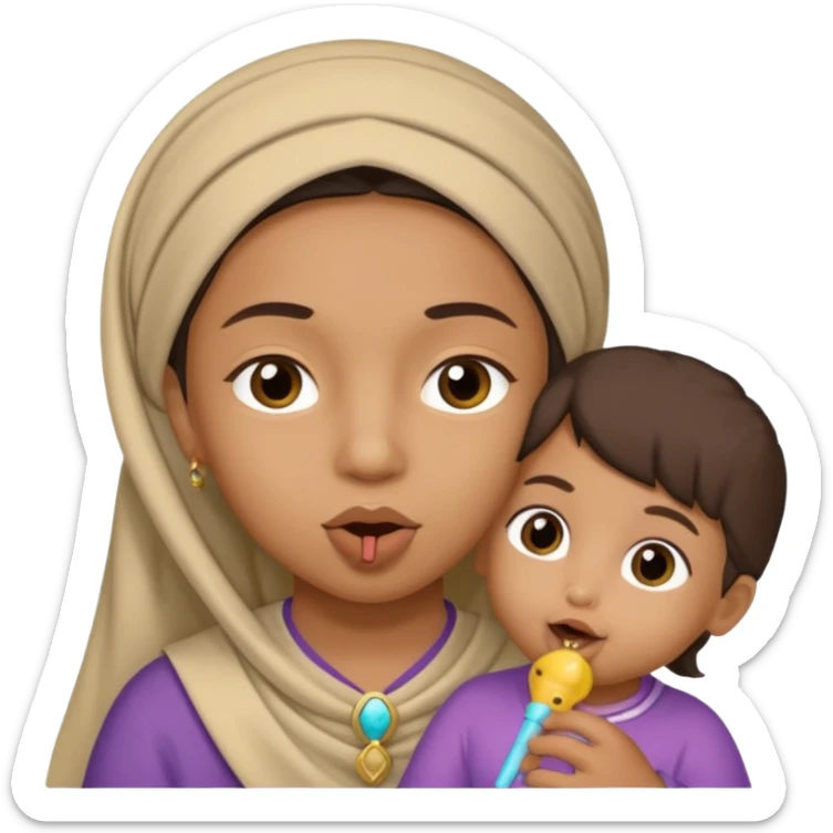 Muhhamad and Aisha Muhhamad old man little girl with binkie in mouth sticker