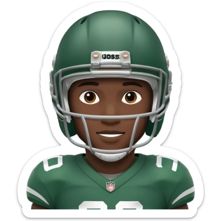 College football player helmet in dark green color ( black player ) sticker