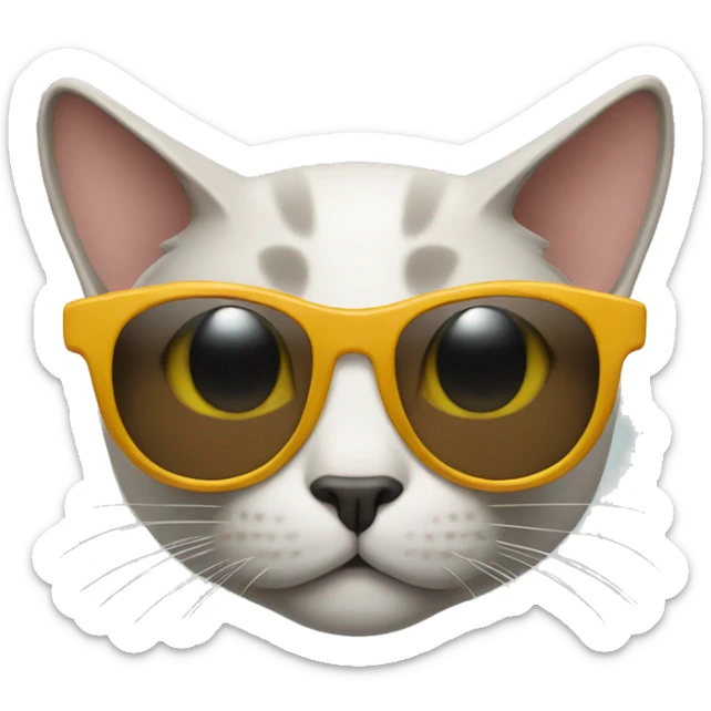 Cat with sunglasses sticker