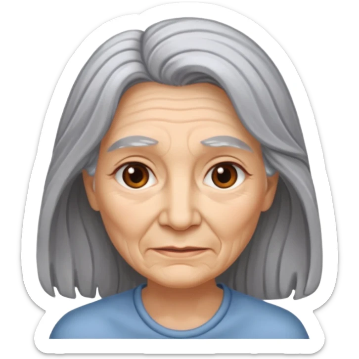 cara vieja por un lado y cara joven por otro lado de una mujer sticker