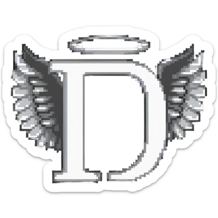 Letter C in multiple shades of gray from light to dark, 50 shades of gray C, with angel halo sticker
