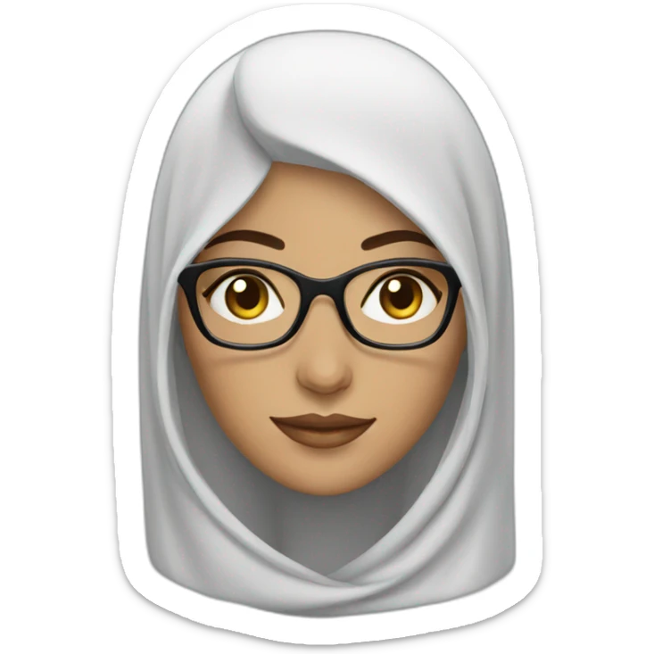 beautiful arab woman with glasses and smooth hair sticker
