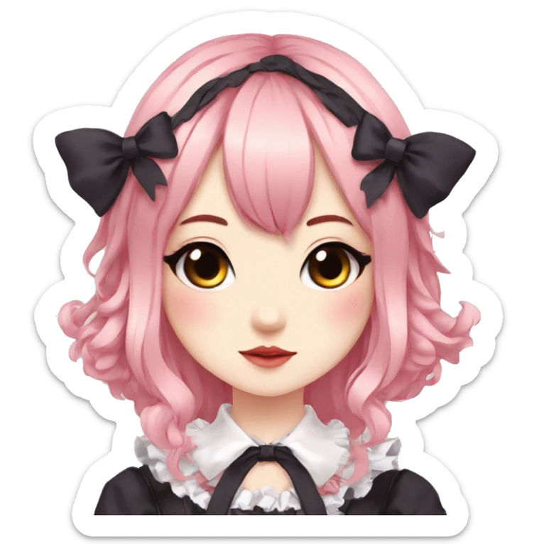 Edgy Kawaii Cute Beautiful Elegant Pretty Anime Punk Lolita Catgirl sticker