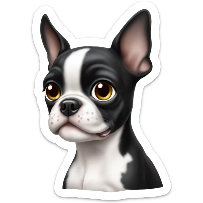 Boston terrier puppy sticker