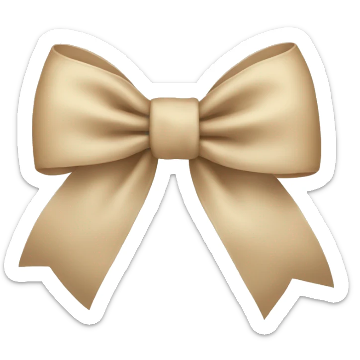 Beige bow sticker