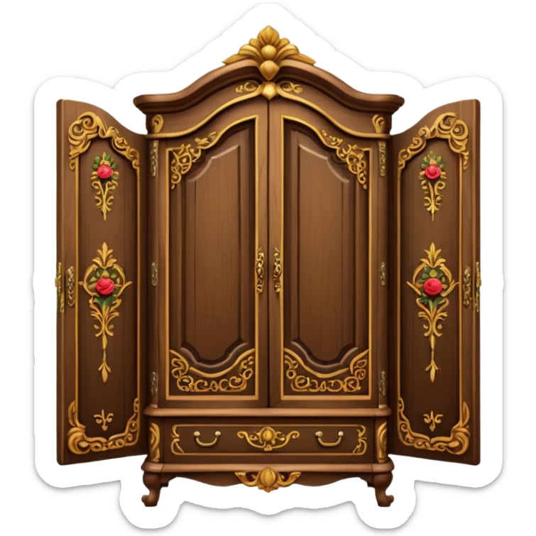 the lady who was turned into a wardrobe by magic, a character from the fairy tale Beauty and the Beast sticker