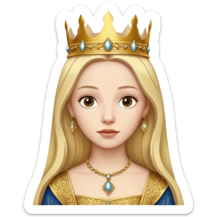 Elizabeth Woodville is the queen of York and looks like a blonde Rebecca Ferguson sticker