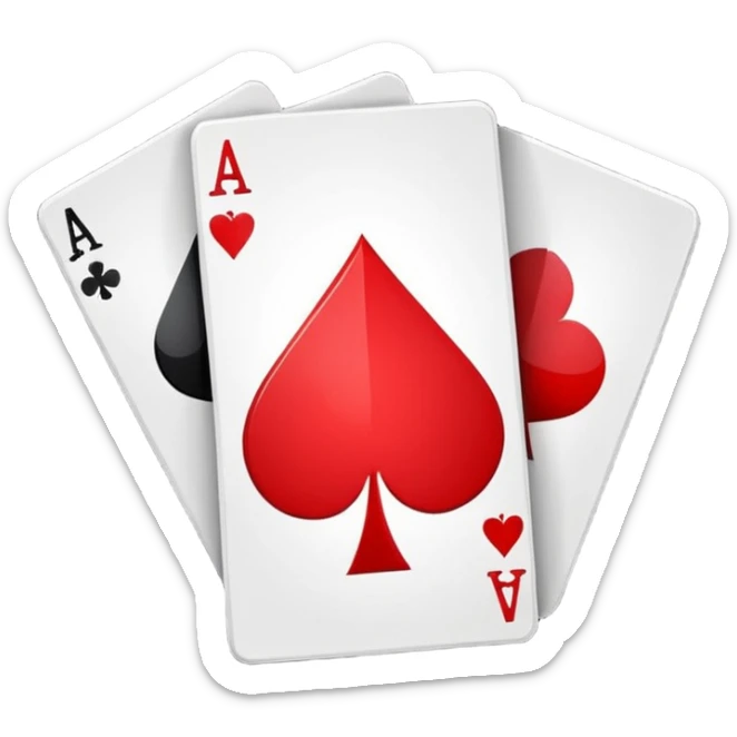 spinning playing card that switches between ace of spades, ace of hearts, ace of clubs, and ace of diamonds each rotation sticker