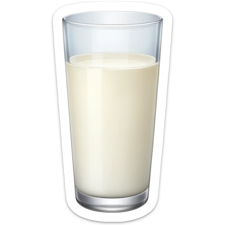 the drink is only white, The bottom and mouth of the glass are the same width and thin a toll, There is only white liquid inside,photo realistic sticker