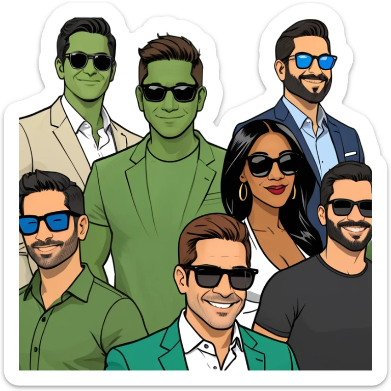 Grant Cardone, Tai Lopez, Josh King Madrid, Alex Hormozi, Iman Gadzhi, Daniel G, Branden Condy, Patrick Bet-David, Dan Henry, Luke Belmar, Shelby Sapp, Leila Hormozi, Tefi Valenzuela, business, influencers, friends, rich millionaire success lifestyle, private jet , supercars, success, sales sticker