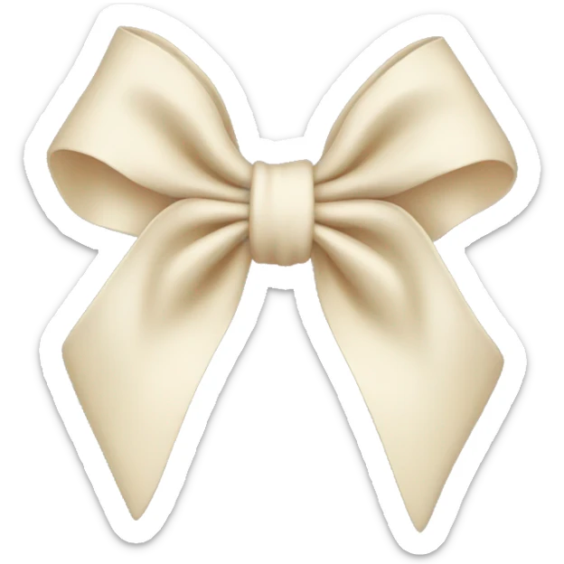 Cream bow sticker