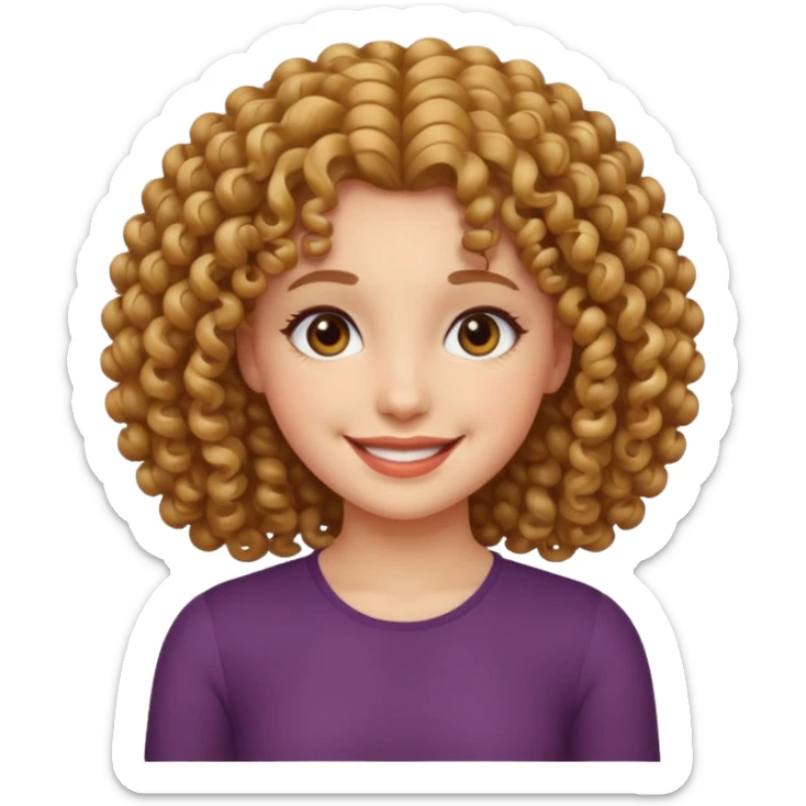 ios 18 emoji pretty poor girl with curly hair  sticker