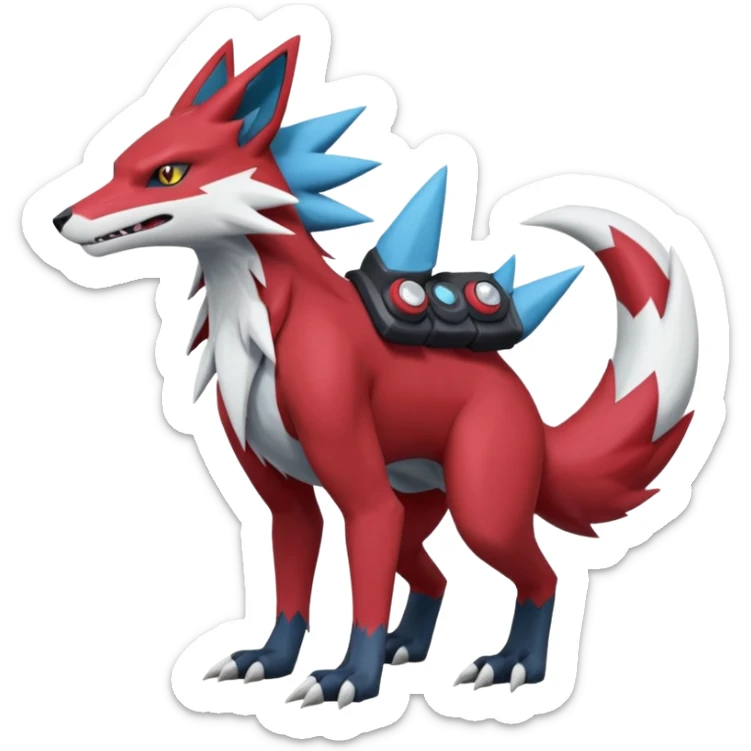 Zoroark-Zeraora-Lombax-Sergal-Zangoose-Cyclizar-Genesect-Pokémon, full body sticker