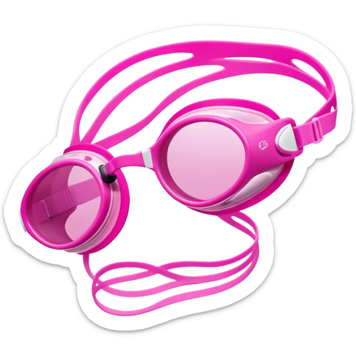 pink swim goggles, athletic design with pink tinted lenses, swimming eyewear sticker