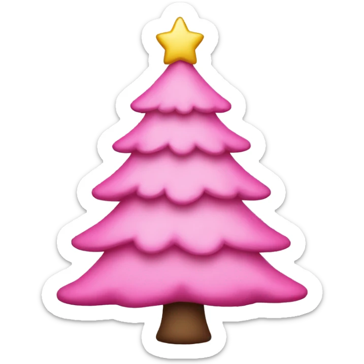 pink Christmas tree sticker