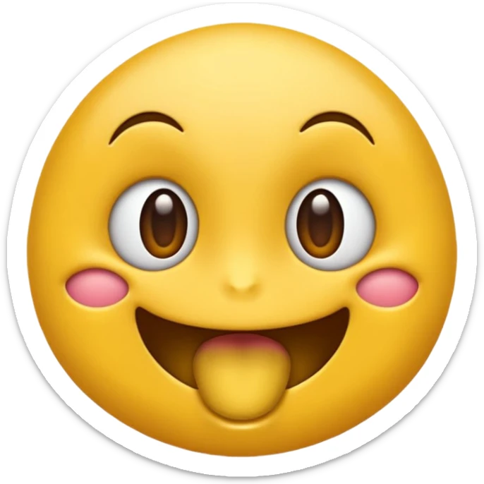 Un emoji qui se moque en tirant la langue avec plein de nœuds autour de la tête sticker