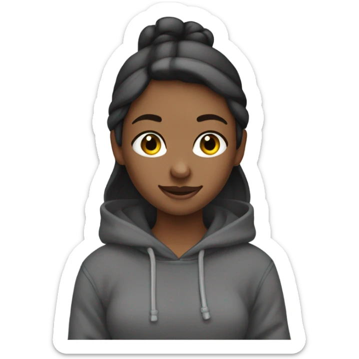 girl standing with thumbs up black hoodie and grey sweatpants sticker
