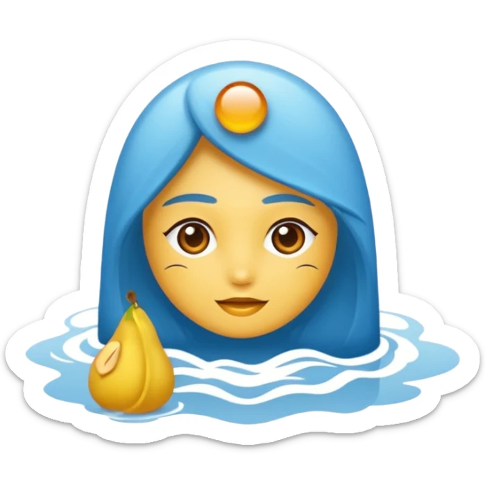 açık tenli  uzun kıvırcık sarı saçlı mavi gözlü yetişkin kadın sticker