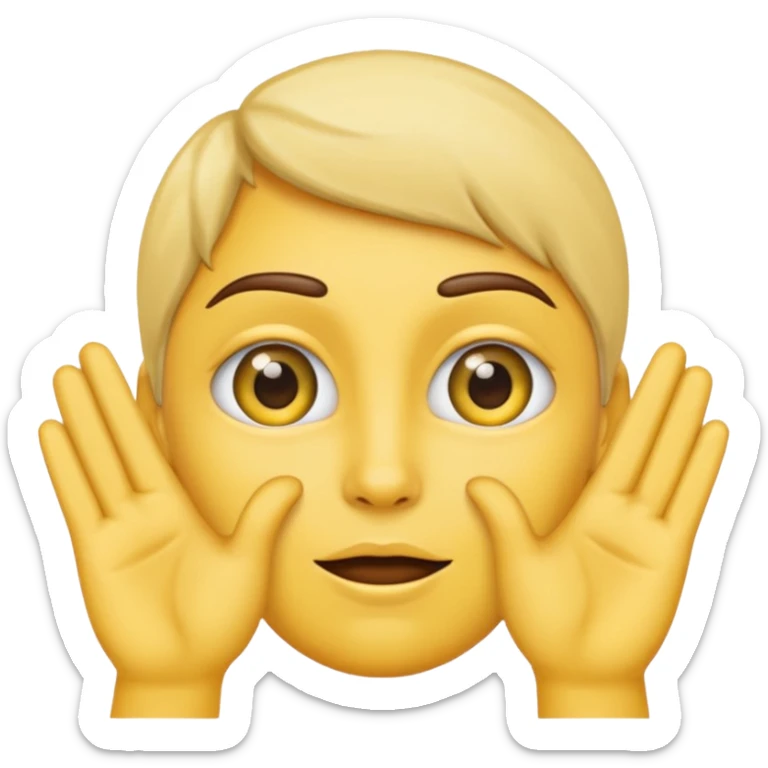 an emoji that with their hands make a gesture of my eyes are on you sticker