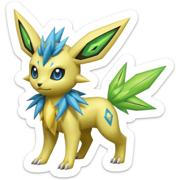 Celebi-Zygarde-Electrike-Jolteon-Manectric-Fakémon-fusion, full body sticker