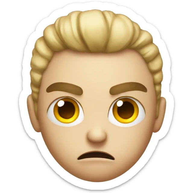  a furious emoji hiding all of its anger inside it with a sideeye full of hate sticker